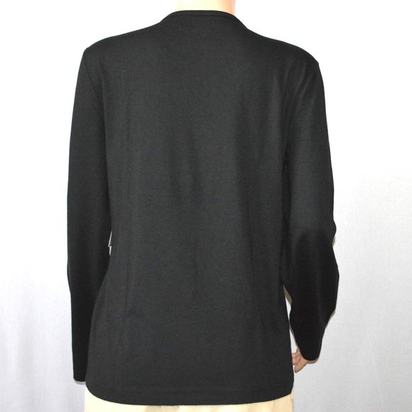 Cappagallo Casuals Embroidered Holiday Ornaments Tee Shirt Top Black Size Large - Picture 2 of 3